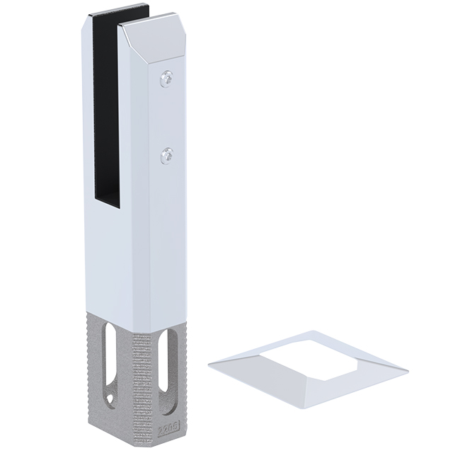 Square Stainless Steel Spigots for 22.52mm Glass