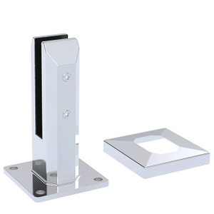 Square Base Plated Stainless Steel Spigots for 15mm Glass