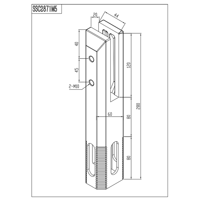 Square Stainless Steel Spigots for 17.52mm Glass