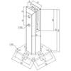 206mm Height Square Base Plated Stainless Steel Spigots