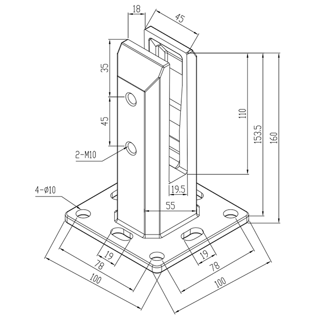 13.52mm Square Base Plated Stainless Steel Spigots