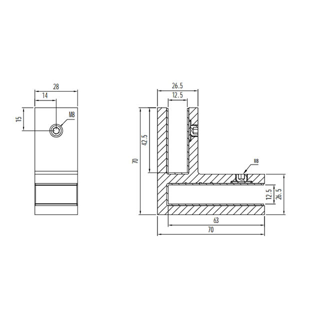 Stainless Steel Glass to Glass 90 Degree Corner Clamp