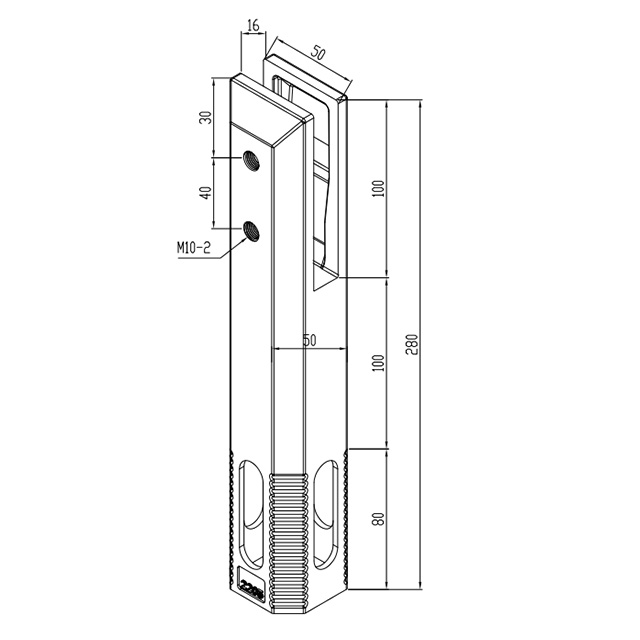 Frameless Glass Railing Square Core Drill Spigots