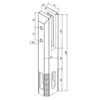 Square Stainless Steel Spigots for 15mm Glass