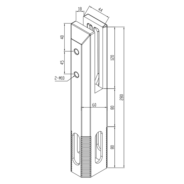 Square Stainless Steel Spigots for 15mm Glass