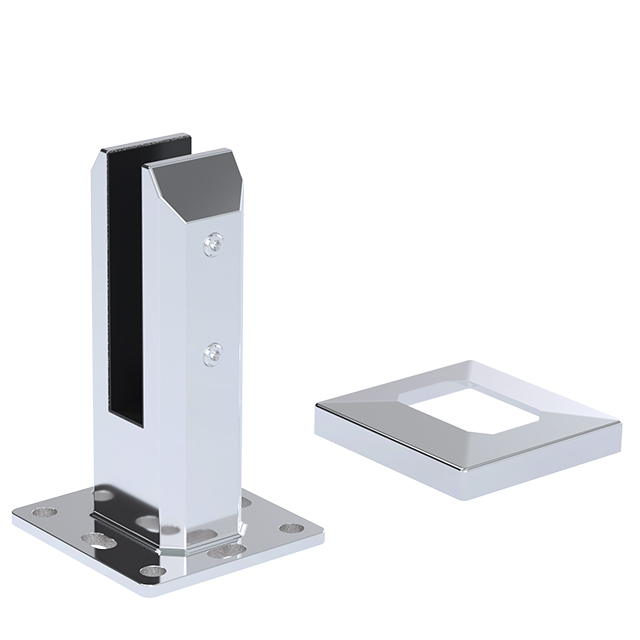 Square Base Plated Stainless Steel Spigots for 22.52mm Glass
