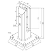 Square Base Plated Stainless Steel Spigots for 15mm Glass